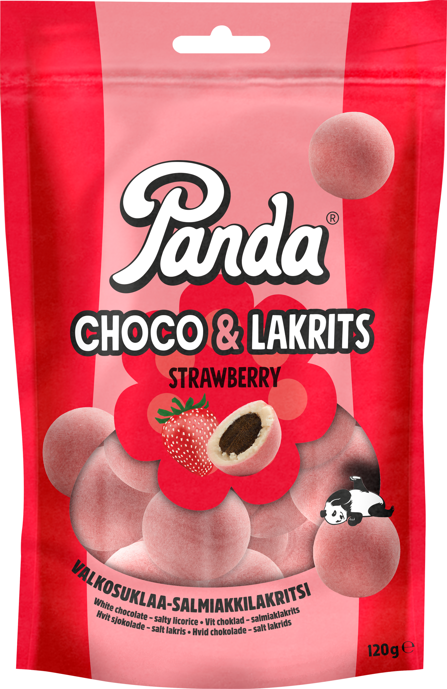Panda Choco & Lakrits strawberry 120g