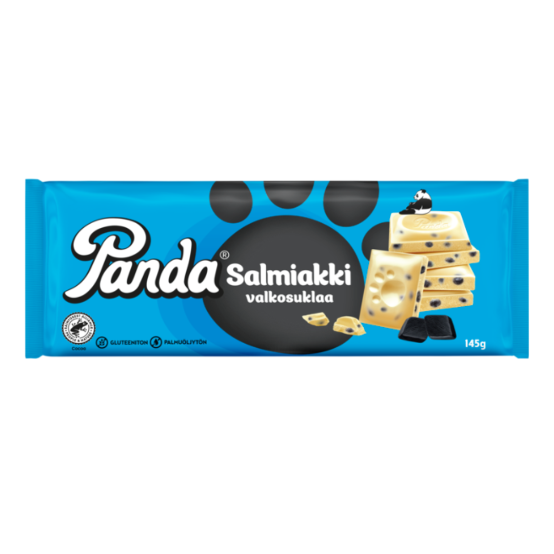 Panda Salmiakki Valkosuklaa 145g suklaalevy