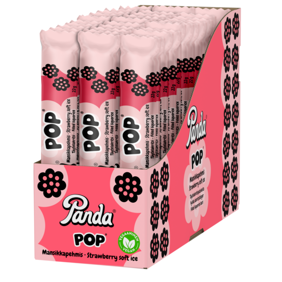 POP Mansikkapehmis täytelakritsipatukoita laatikko 36 x 22g