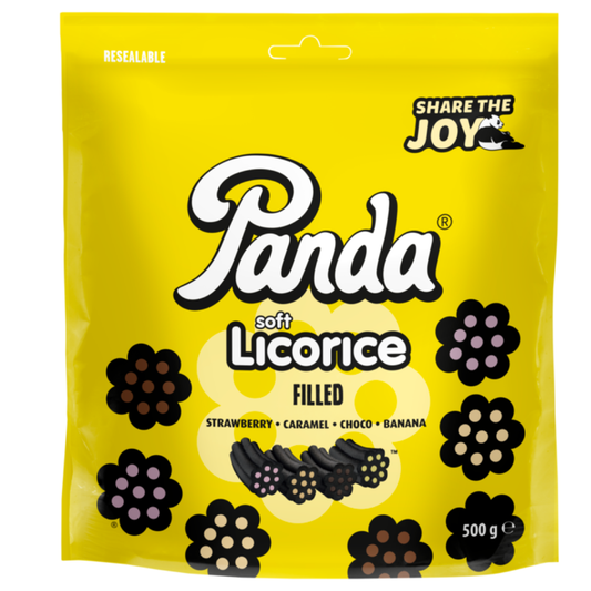 Panda Soft & Fresh Filled Licorice 500g Share Size