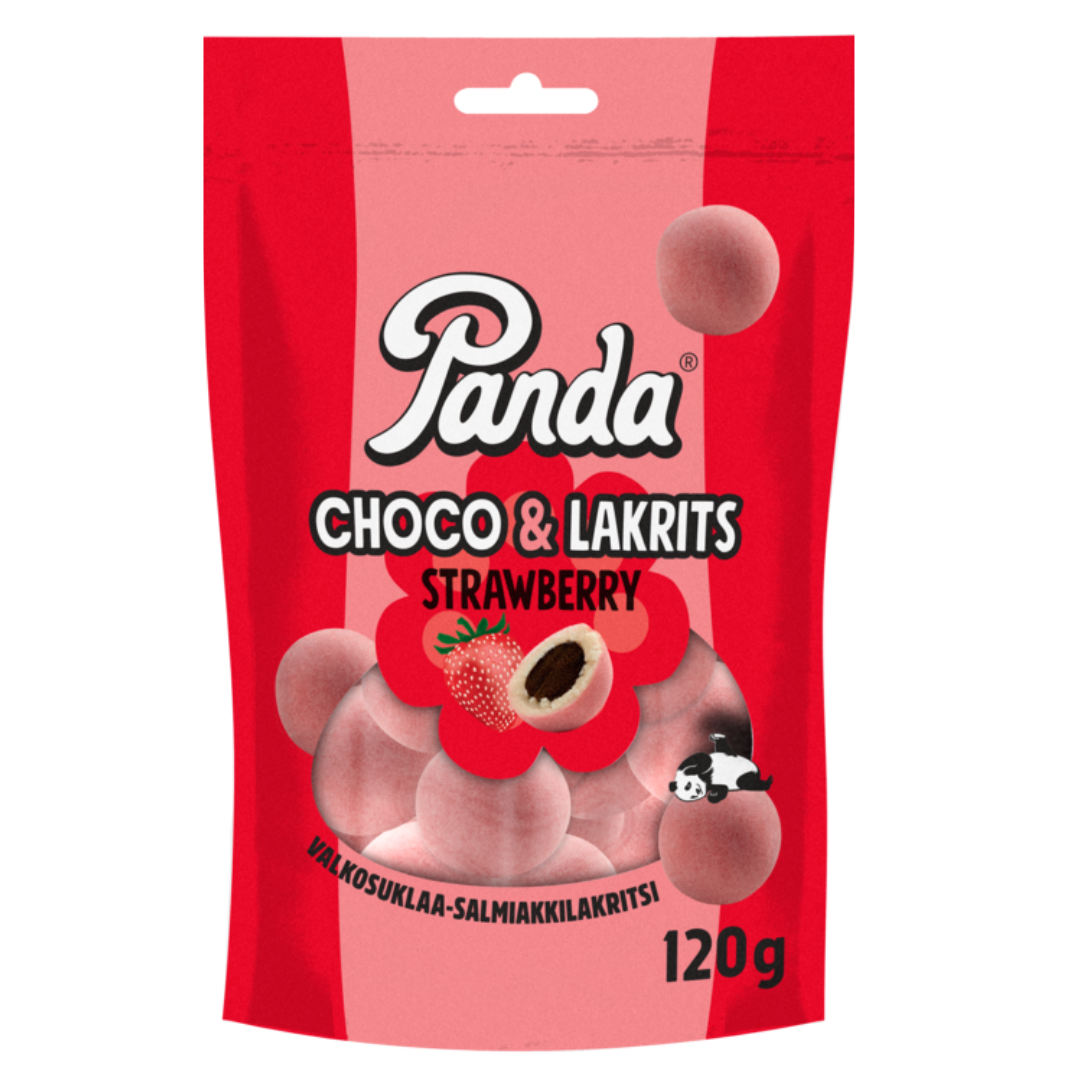 Panda Choco & Lakrits strawberry 120g